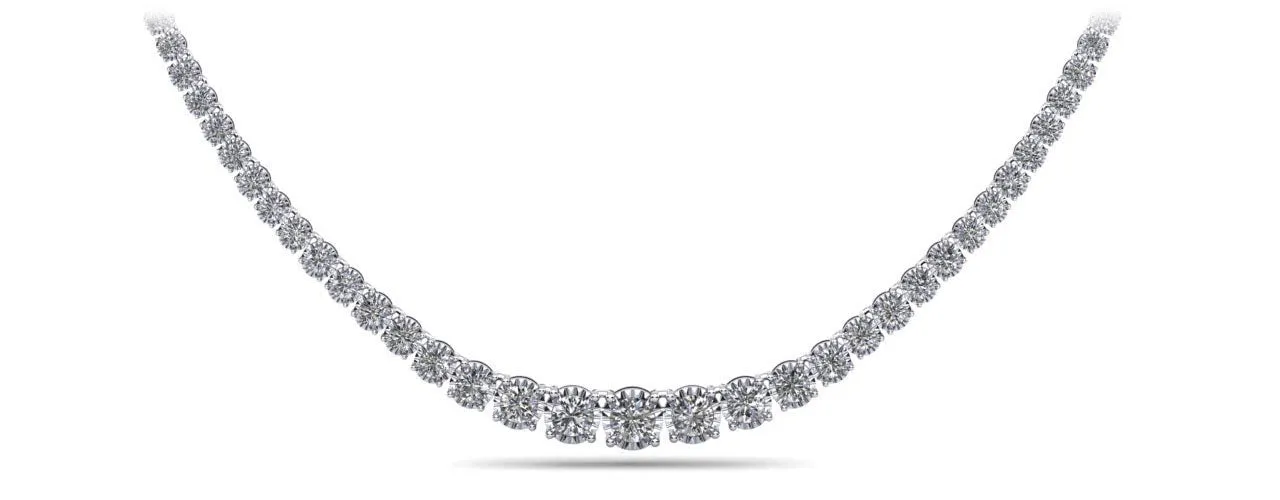 Diamond Crown Tennis Diamond Necklace with 8.14 ct.(finished)
