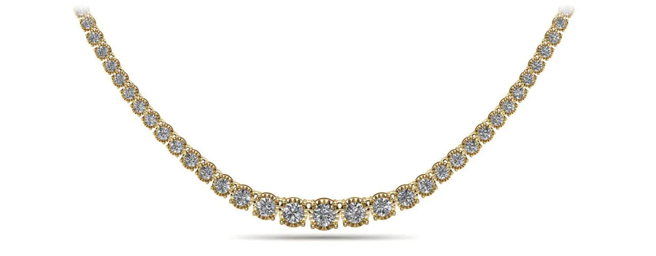 Diamond Crown Tennis Diamond Necklace with 8.14 ct.(finished)