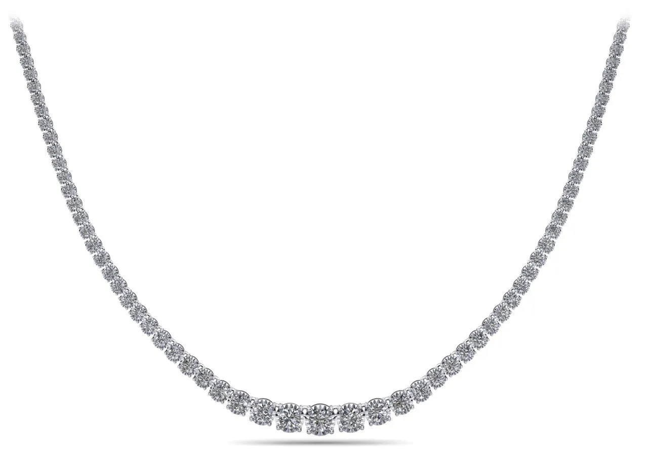 Diamond Crown Tennis Diamond Necklace with 8.14 ct.(finished)