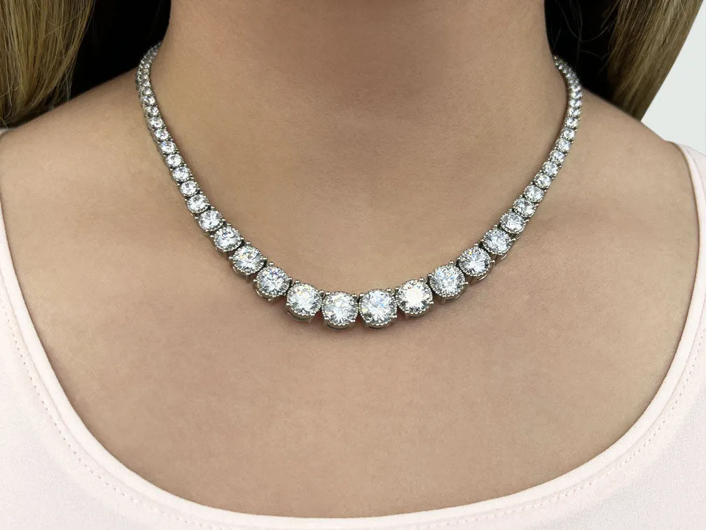 Diamond Crown Tennis Diamond Necklace with 8.14 ct.(finished)