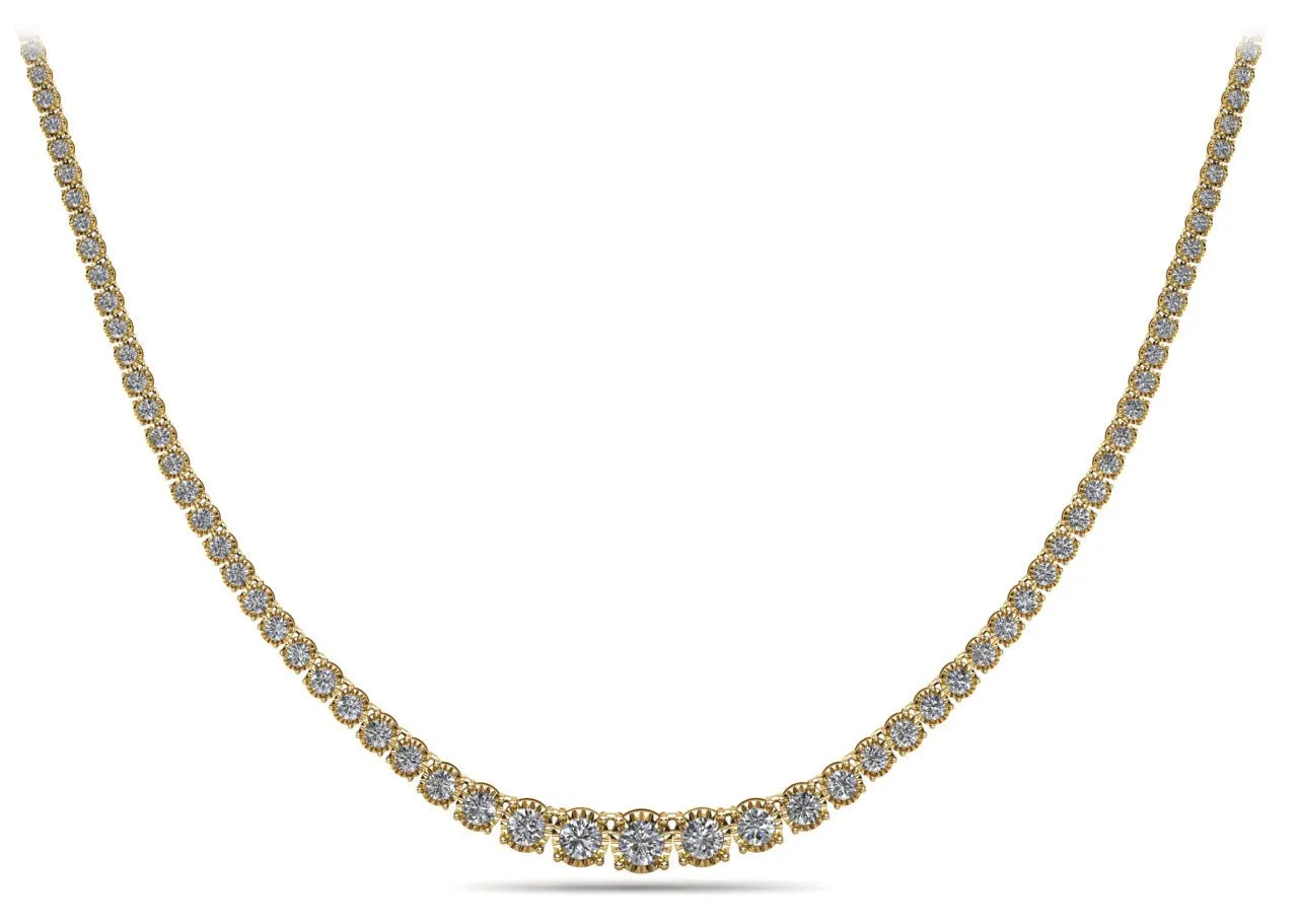Diamond Crown Tennis Diamond Necklace with 8.14 ct.(finished)