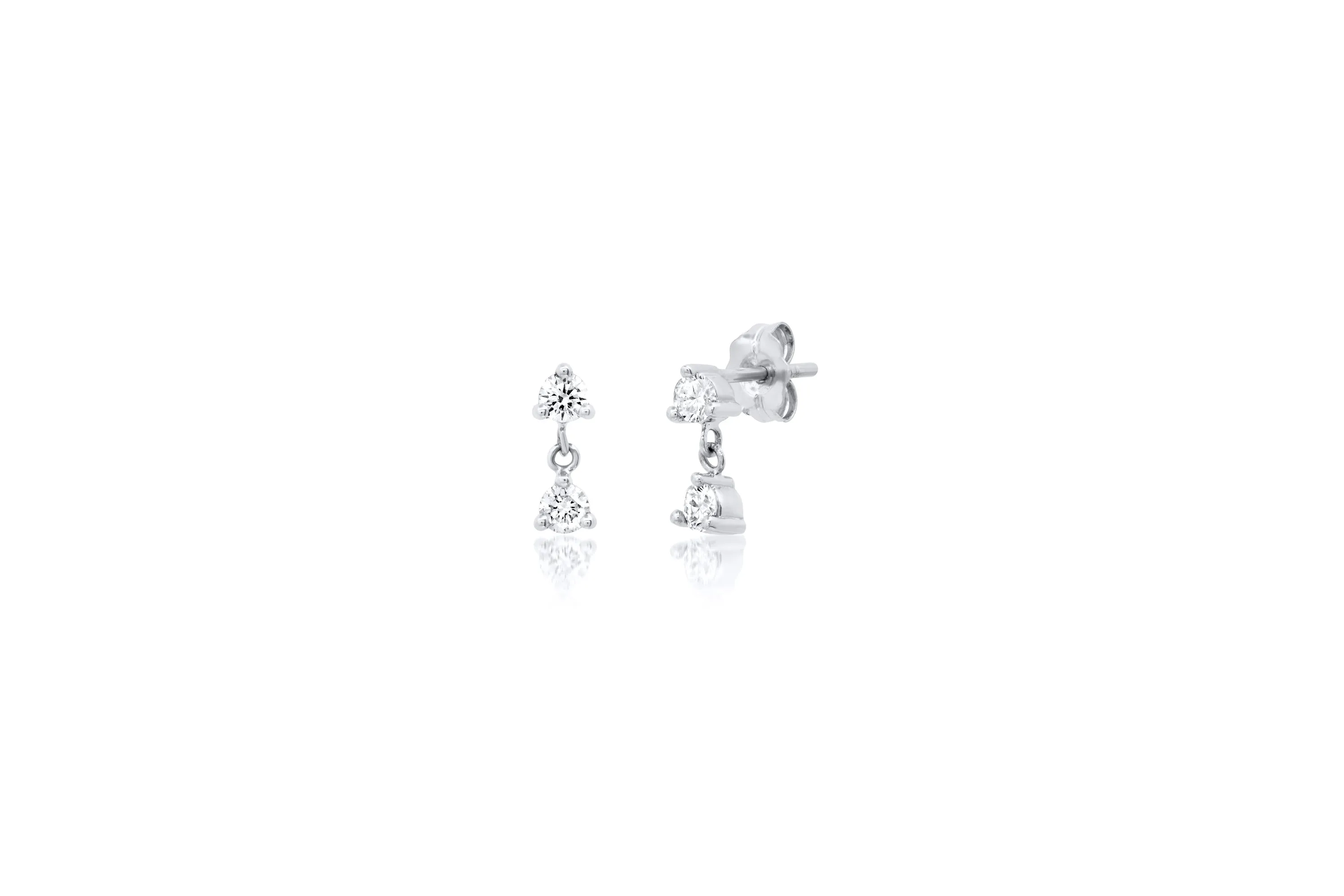 Diamond Dangle Stud Earrings