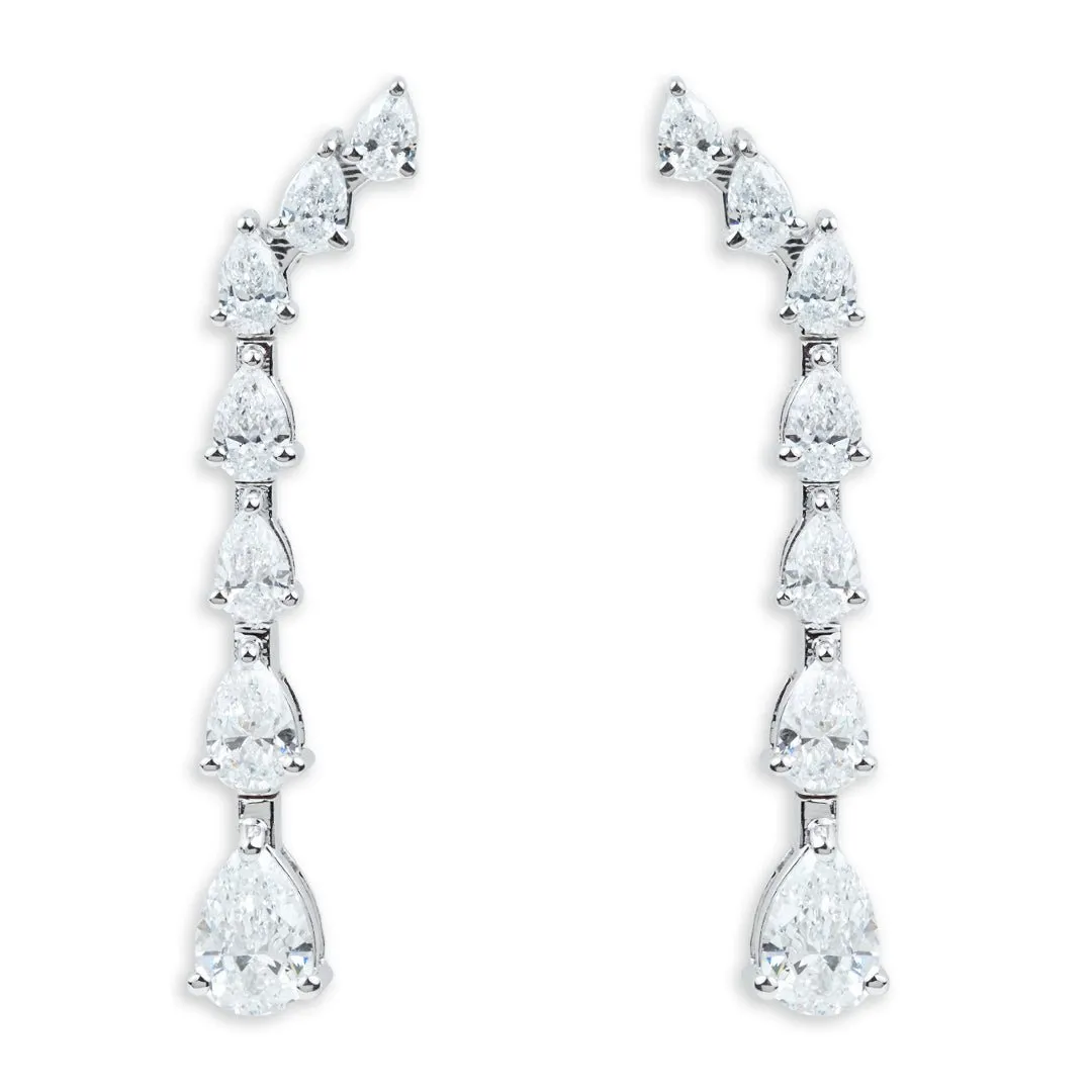 Diamond Earrings: Pear-Shaped Twists and Falls