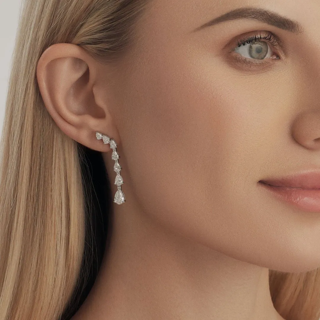 Diamond Earrings: Pear-Shaped Twists and Falls