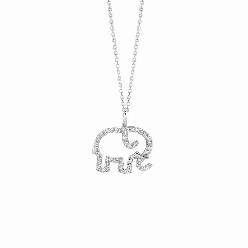 DIAMOND ELEPHANT NECKLACE 14K GOLD (0.22 CTW)
