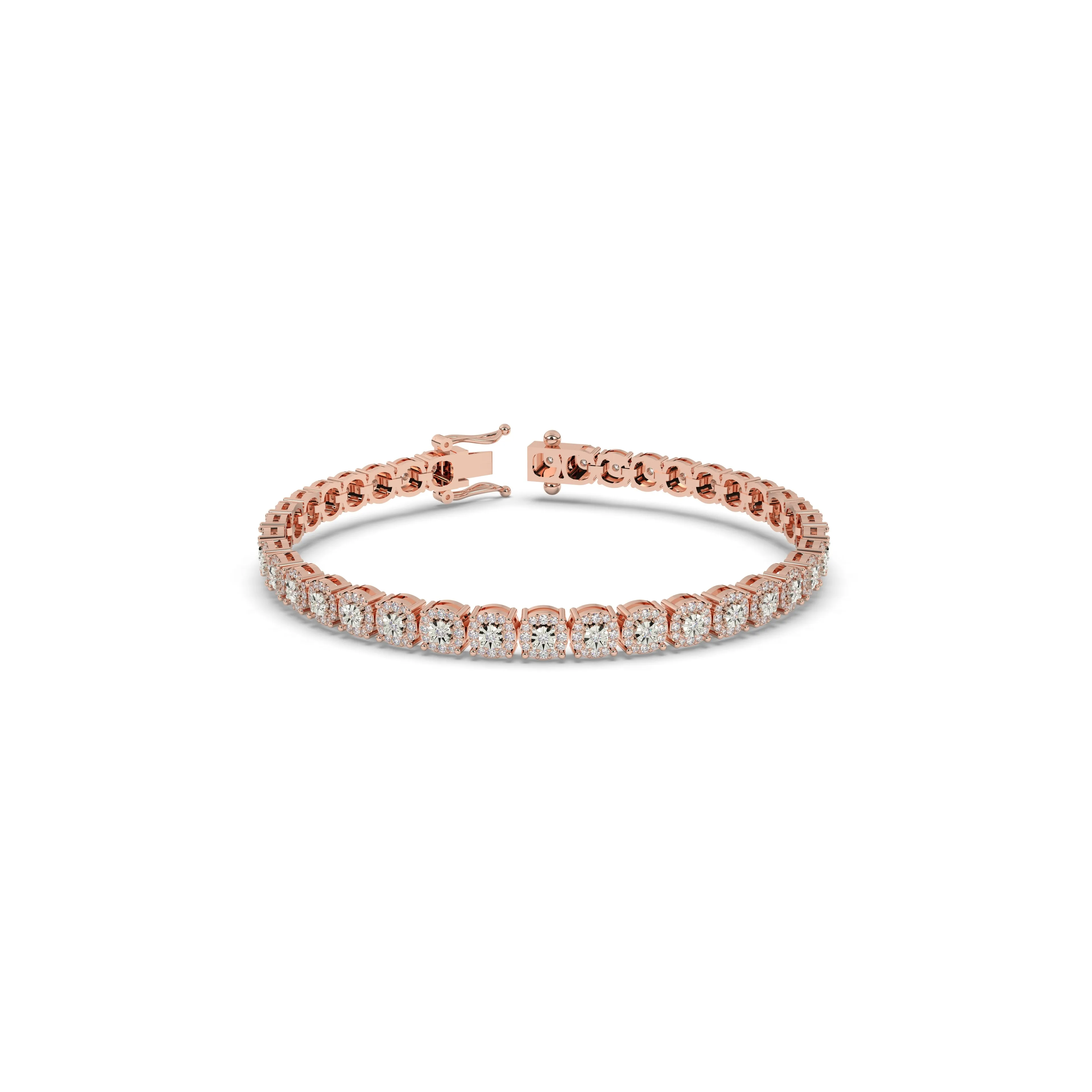 Diamond Halo Tennis Bracelet