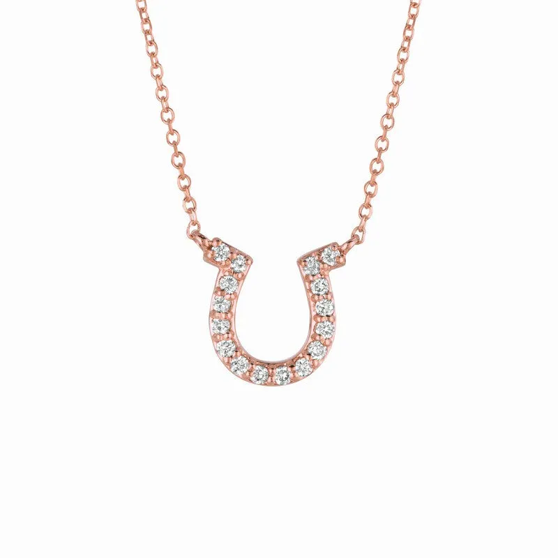 DIAMOND HORSESHOE NECKLACE 14K GOLD (0.15 CTW) 2