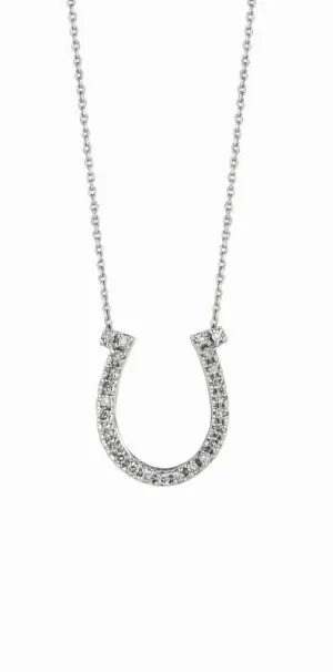 DIAMOND HORSESHOE PENDANT NECKLACE GOLD 14K GOLD (0.26 CTW)