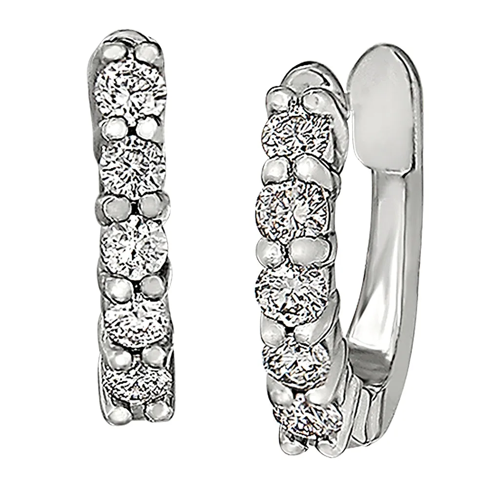 Diamond Huggie Hoop Earrings