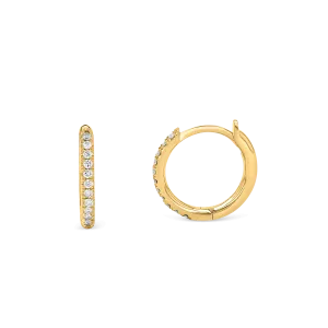 Diamond Huggie Hoop Earrings