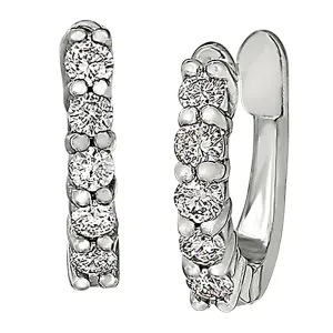 Diamond Huggie Hoop Earrings