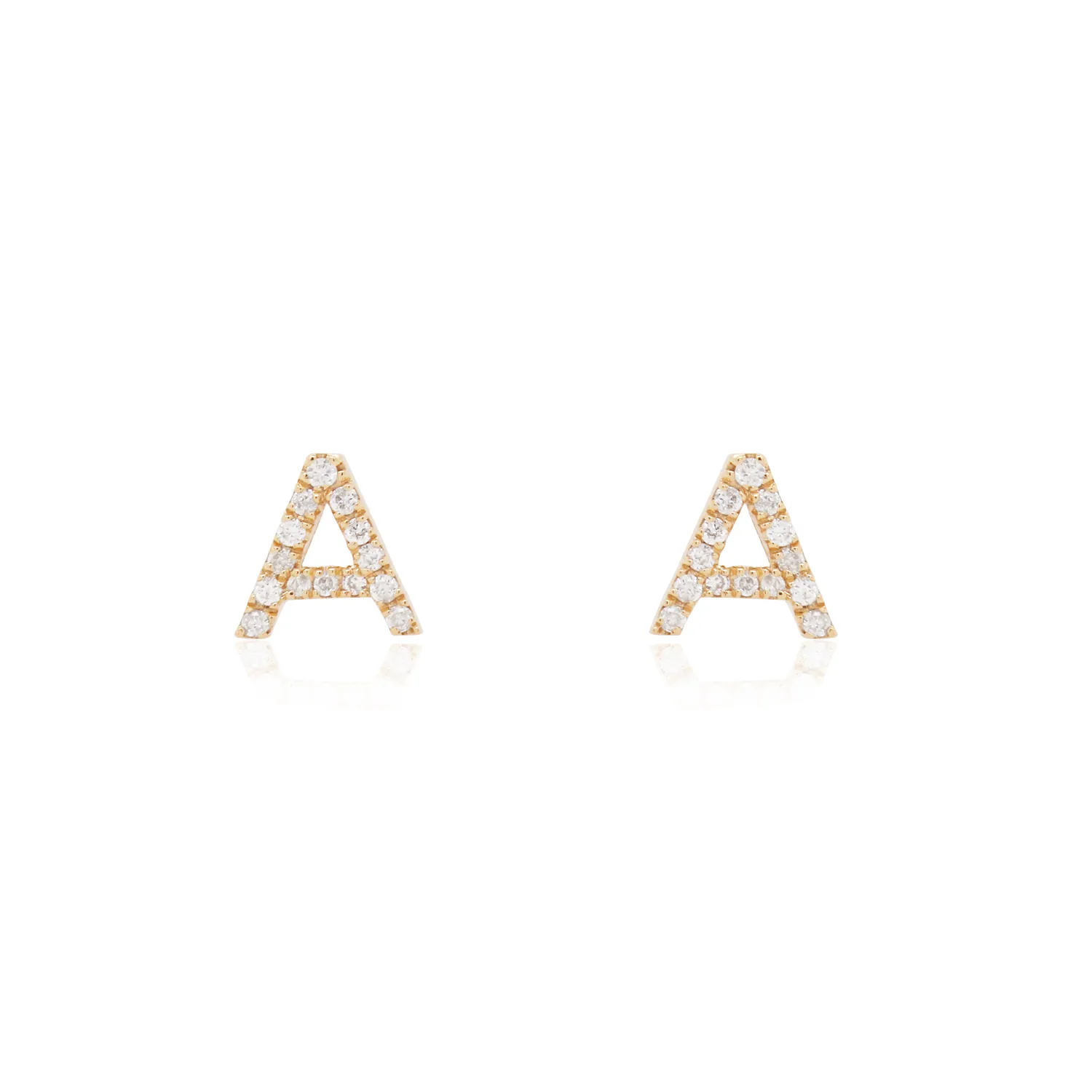 Diamond Initial Stud Earrings