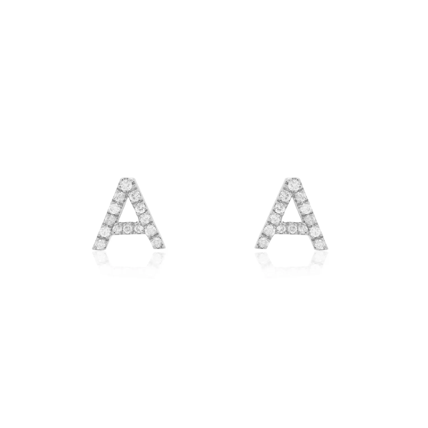 Diamond Initial Stud Earrings