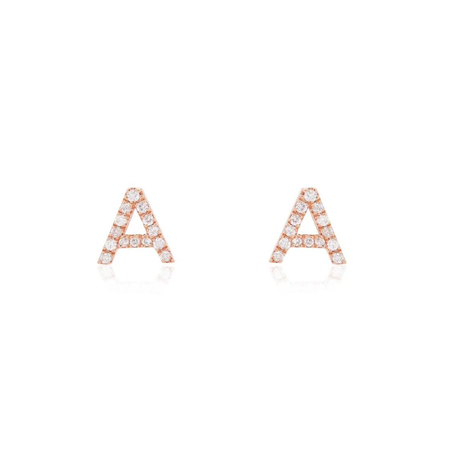 Diamond Initial Stud Earrings