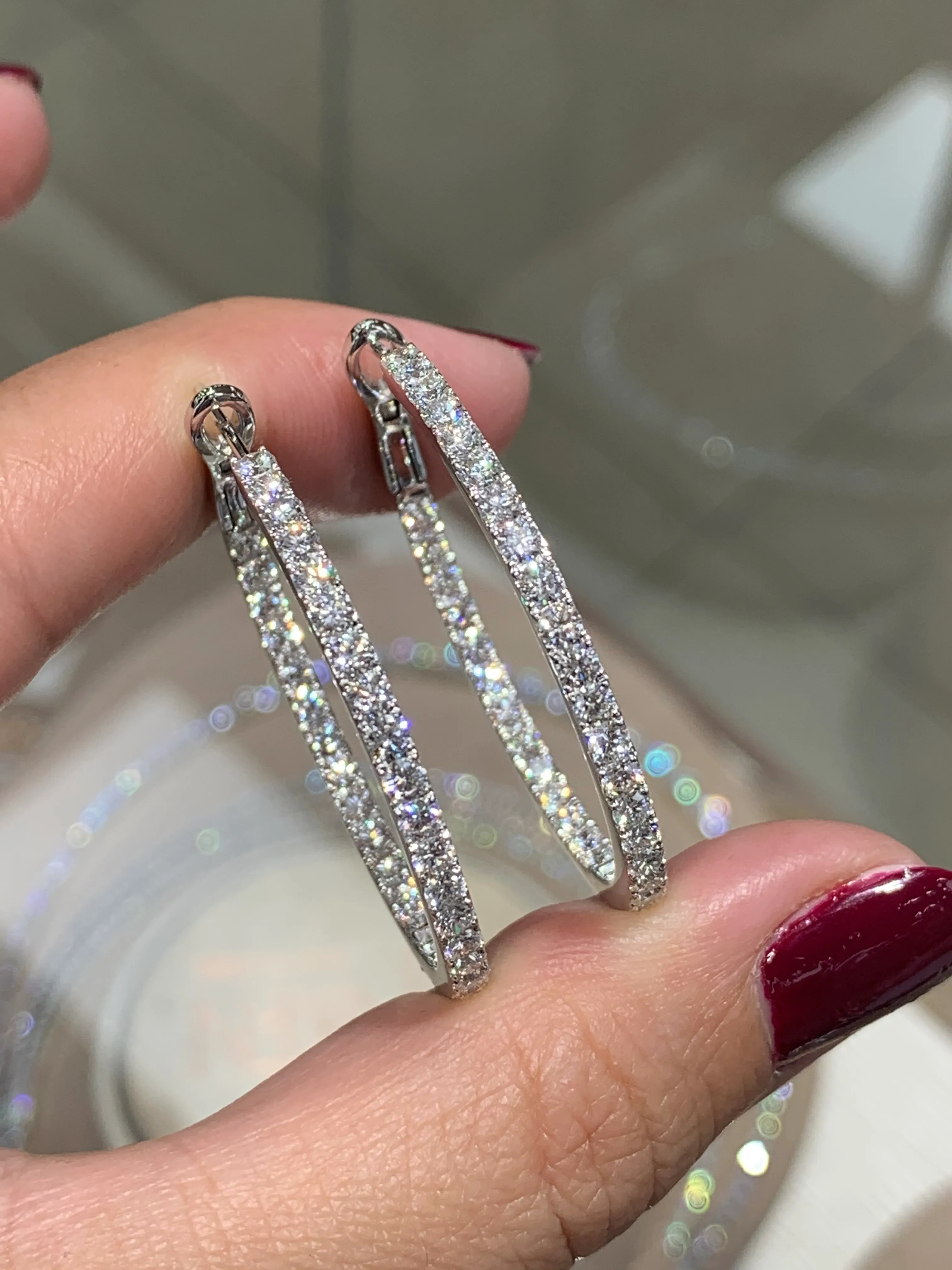 Diamond Inside-out Hoop Earrings 3.68ctw