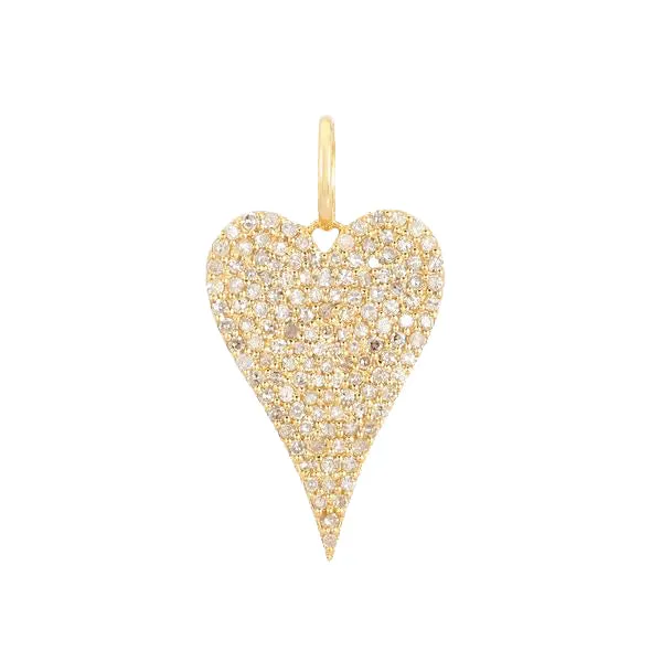 Diamond Jumbo Heart Charm 14K
