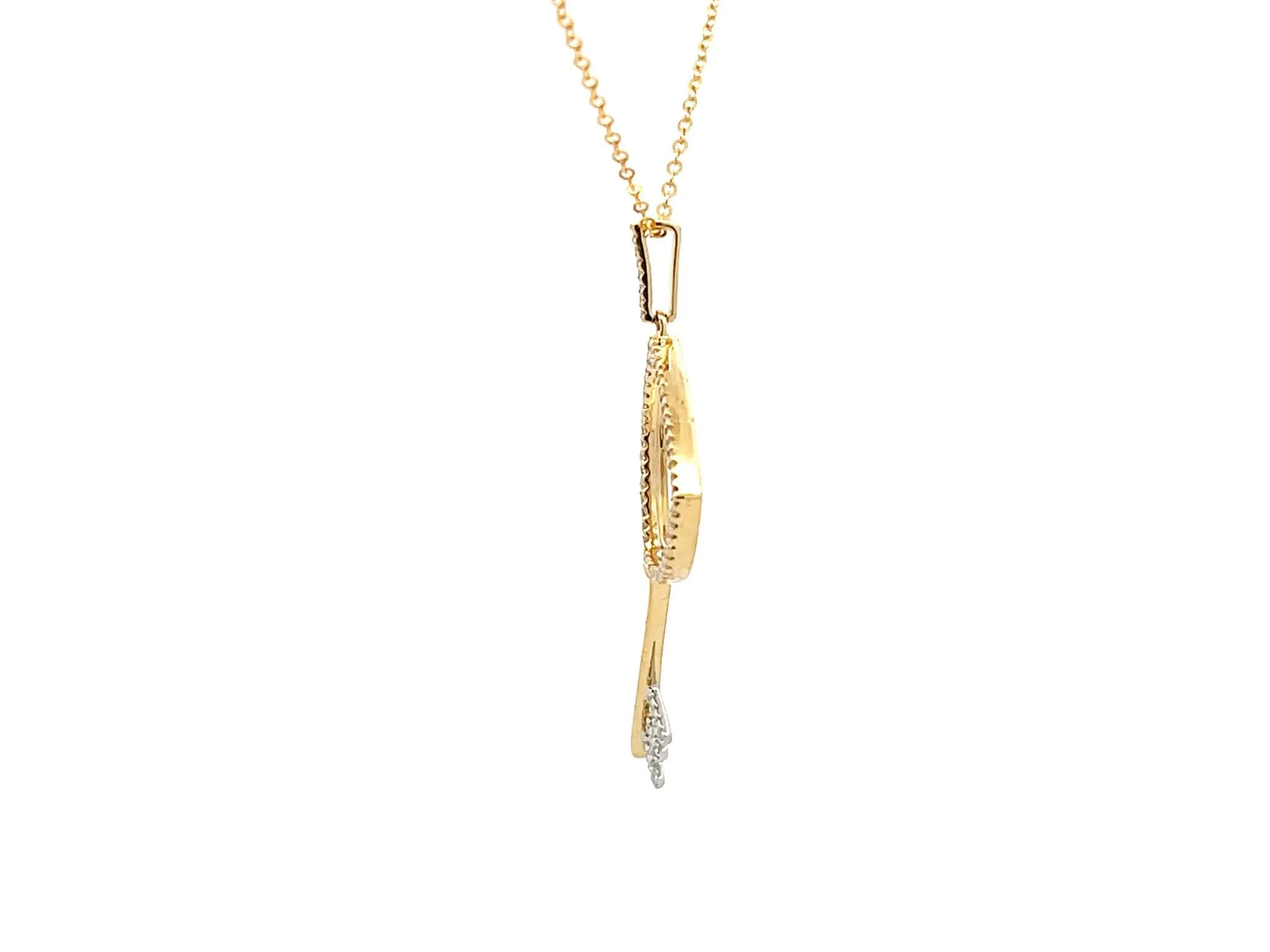 Diamond Key Necklace in 14k Yellow Gold