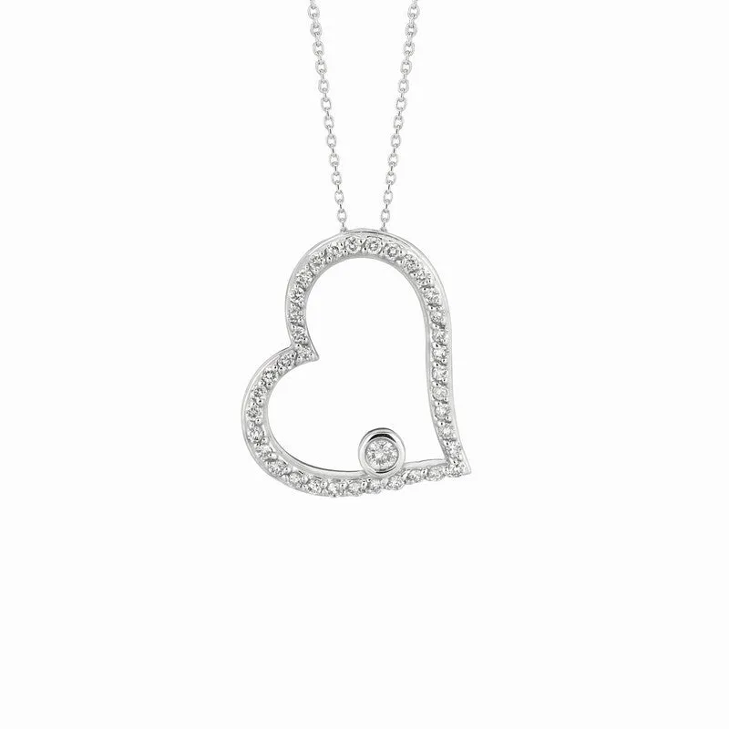 DIAMOND LARGE HEART NECKLACE 14K GOLD (0.5 CTW)