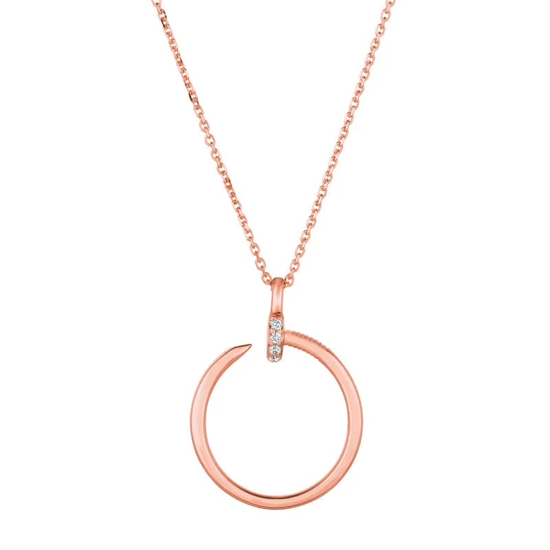 DIAMOND NAIL NECKLACE 14K GOLD (0.04 CTW)