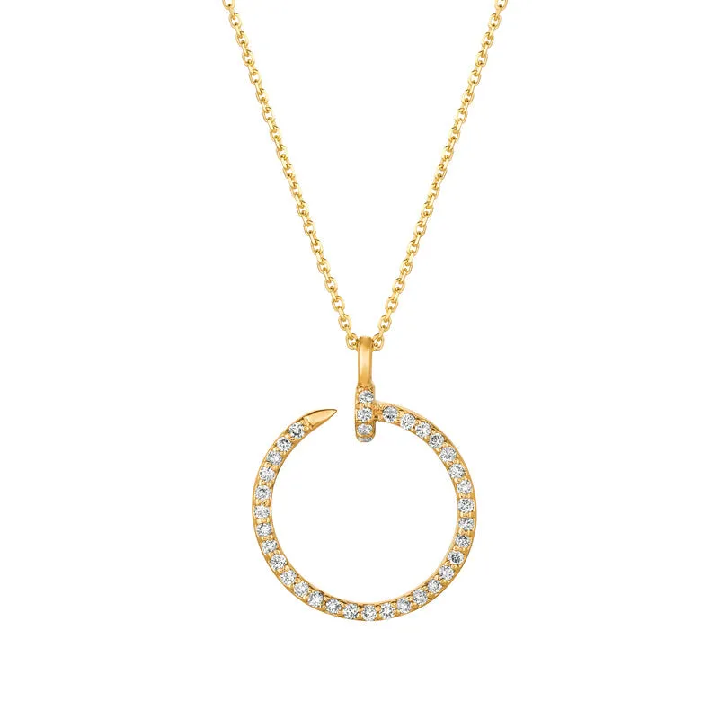 DIAMOND NAIL NECKLACE 14K GOLD (0.35 CTW)