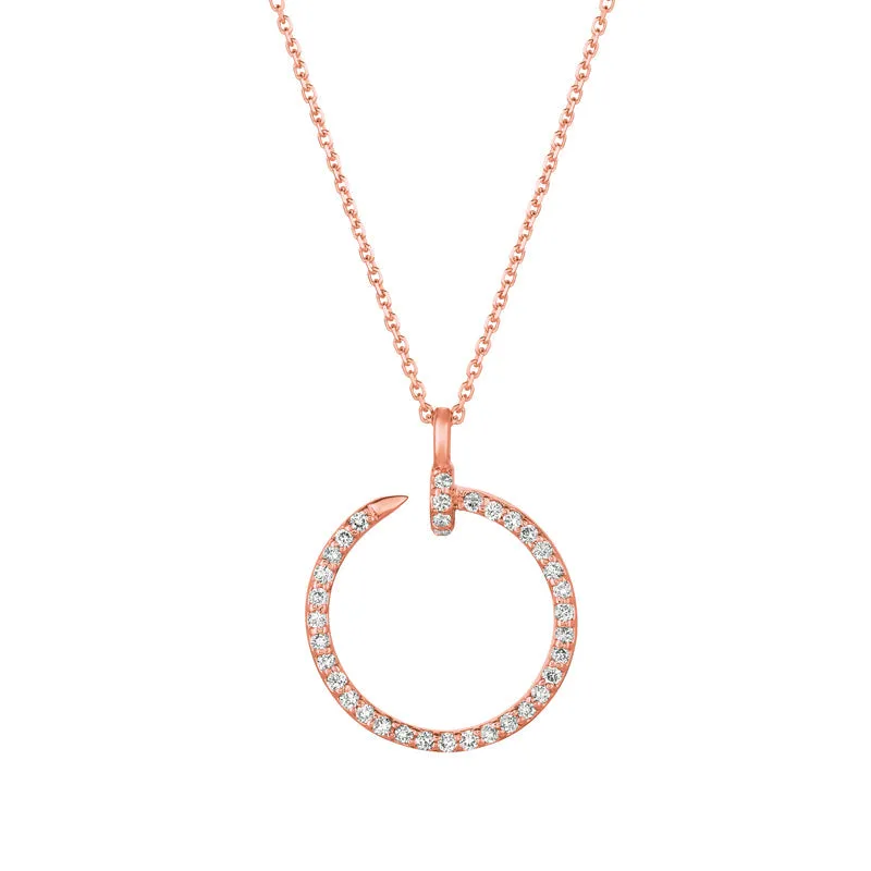 DIAMOND NAIL NECKLACE 14K GOLD (0.35 CTW)