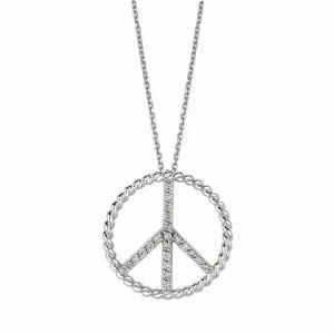 DIAMOND PEACE SIGN NECKLACE 14K GOLD (0.25 CTW)