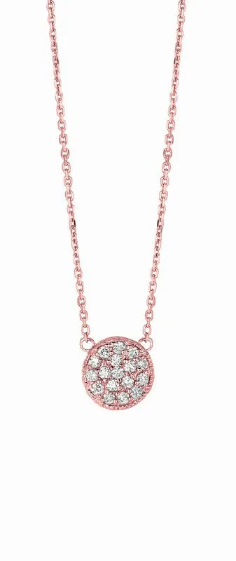 DIAMOND ROUND NECKLACE 14K GOLD (0.36 CTW)