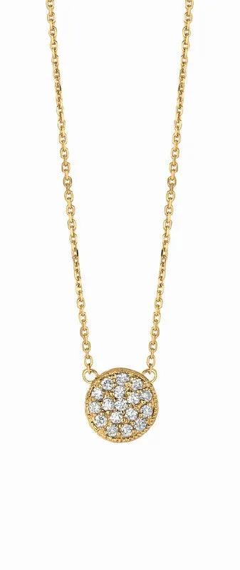 DIAMOND ROUND NECKLACE 14K GOLD (0.36 CTW)