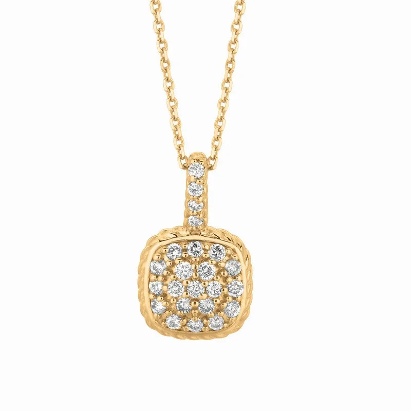 DIAMOND SQUARE NECKLACE 14K GOLD (0.46 CTW)