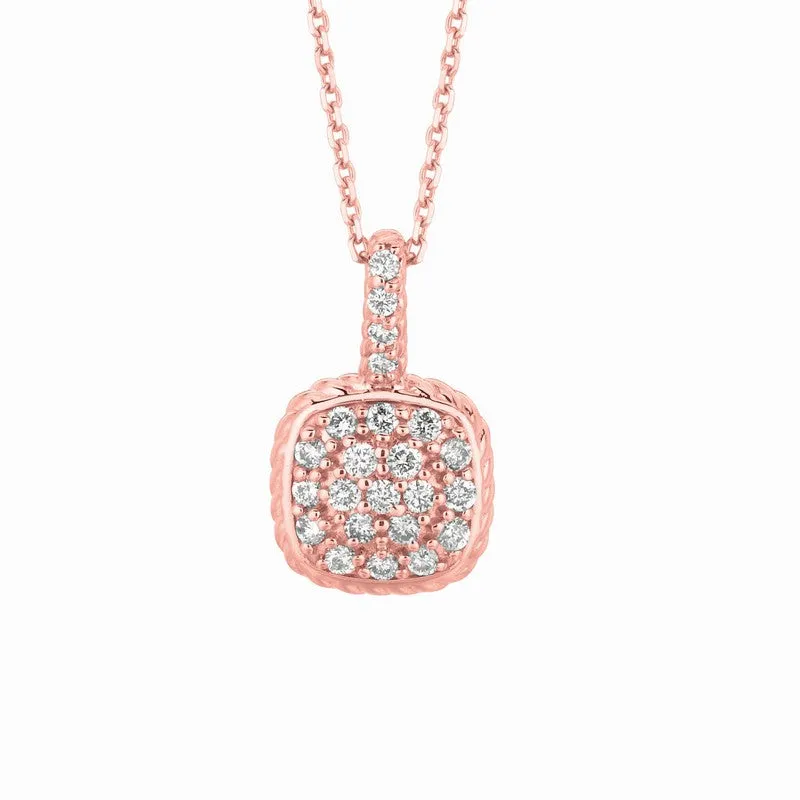 DIAMOND SQUARE NECKLACE 14K GOLD (0.46 CTW)