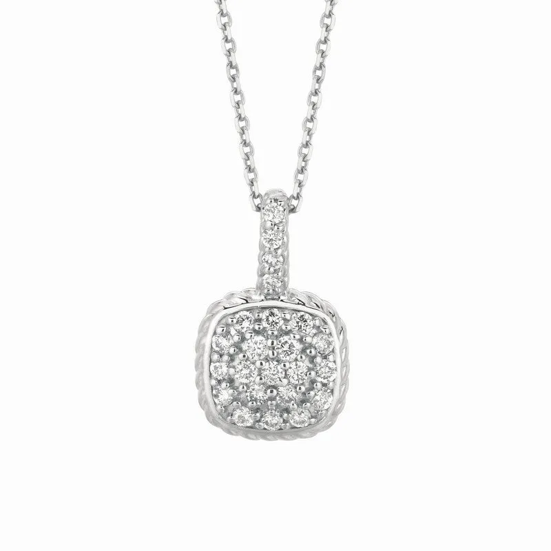 DIAMOND SQUARE NECKLACE 14K GOLD (0.46 CTW)