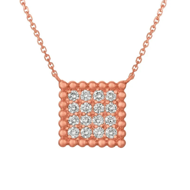 DIAMOND SQUARE NECKLACE 14K GOLD (0.75 CTW) 2