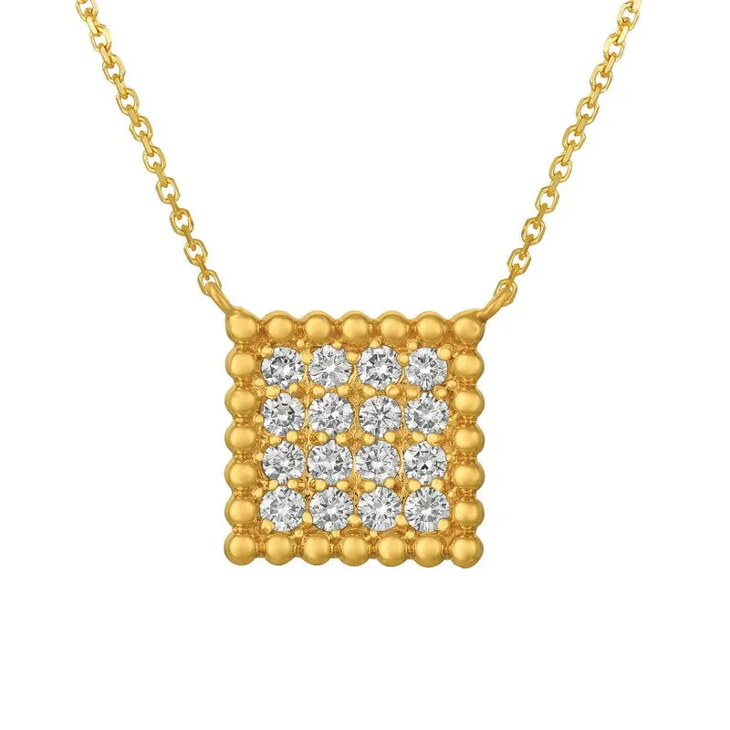DIAMOND SQUARE NECKLACE 14K GOLD (0.75 CTW) 2