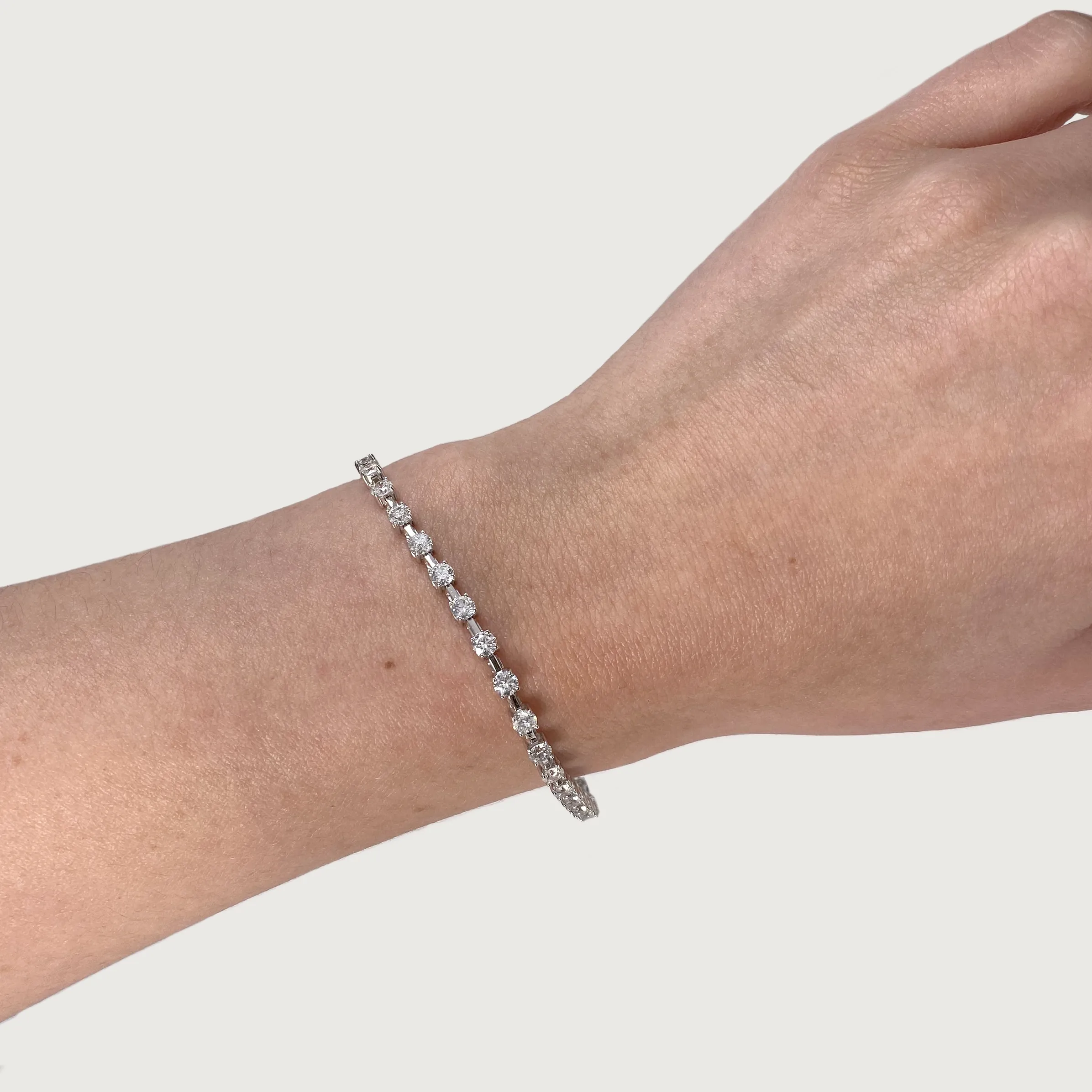 Diamond Station Tennis Bracelet