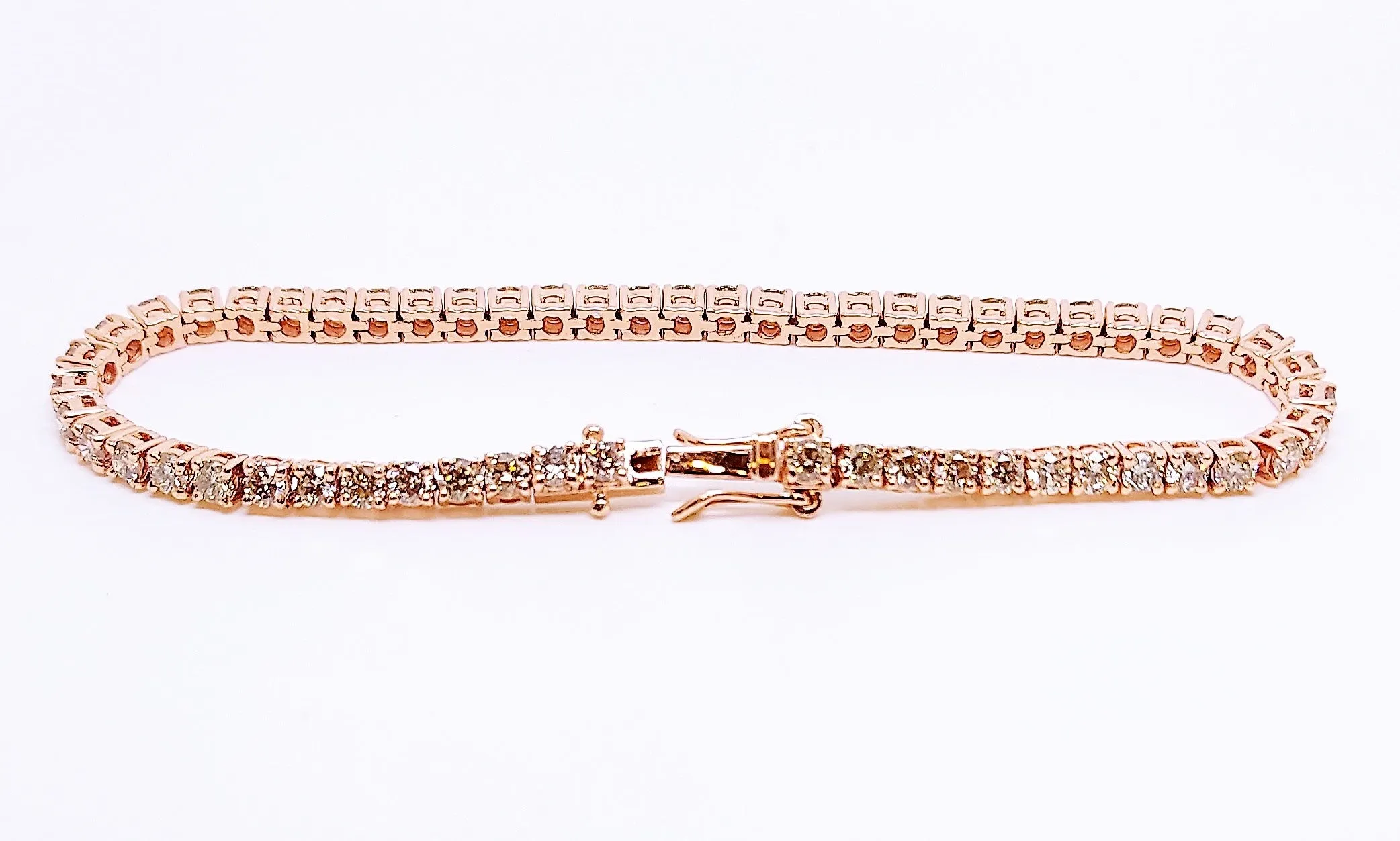 Diamond Tennis Bracelet In 14k Rose Gold (4.50 Ct. Tw.) AD N0 . 2653