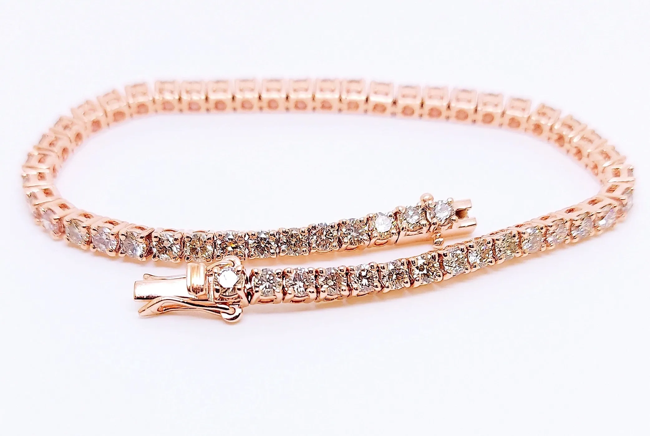 Diamond Tennis Bracelet In 14k Rose Gold (4.50 Ct. Tw.) AD N0 . 2653