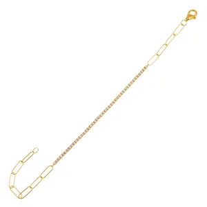 Diamond Tennis X Link Bracelet 14K