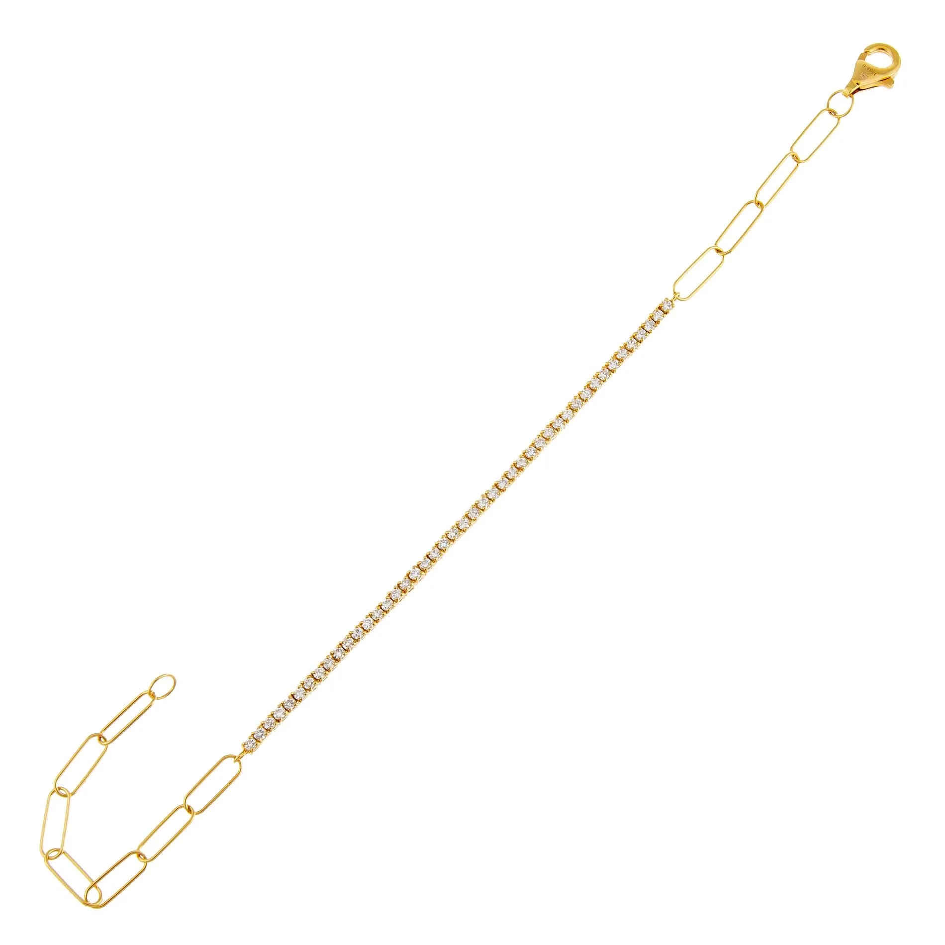Diamond Tennis X Link Bracelet 14K