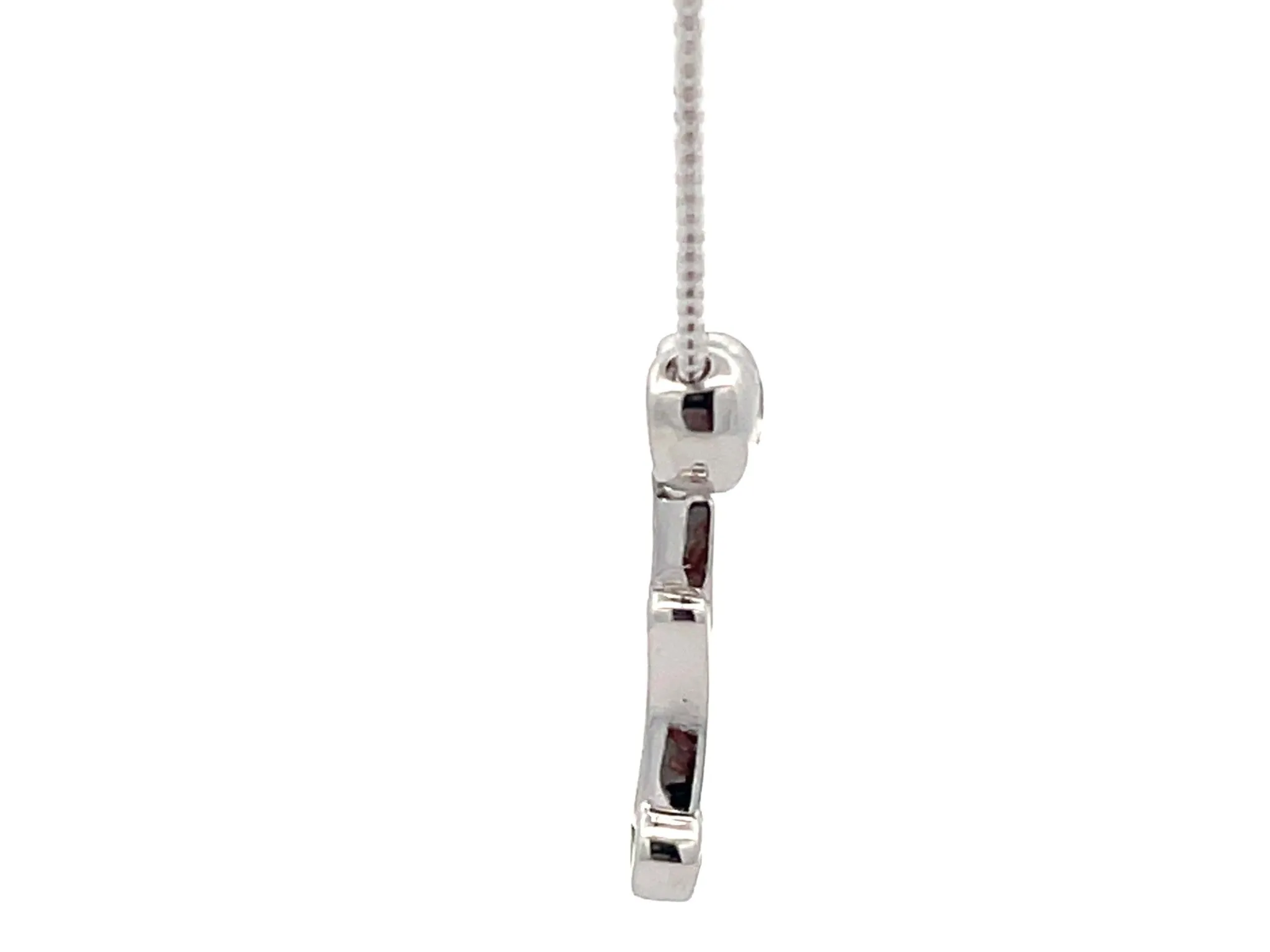 Diamond Two Heart Lightning Necklace in 14k White Gold