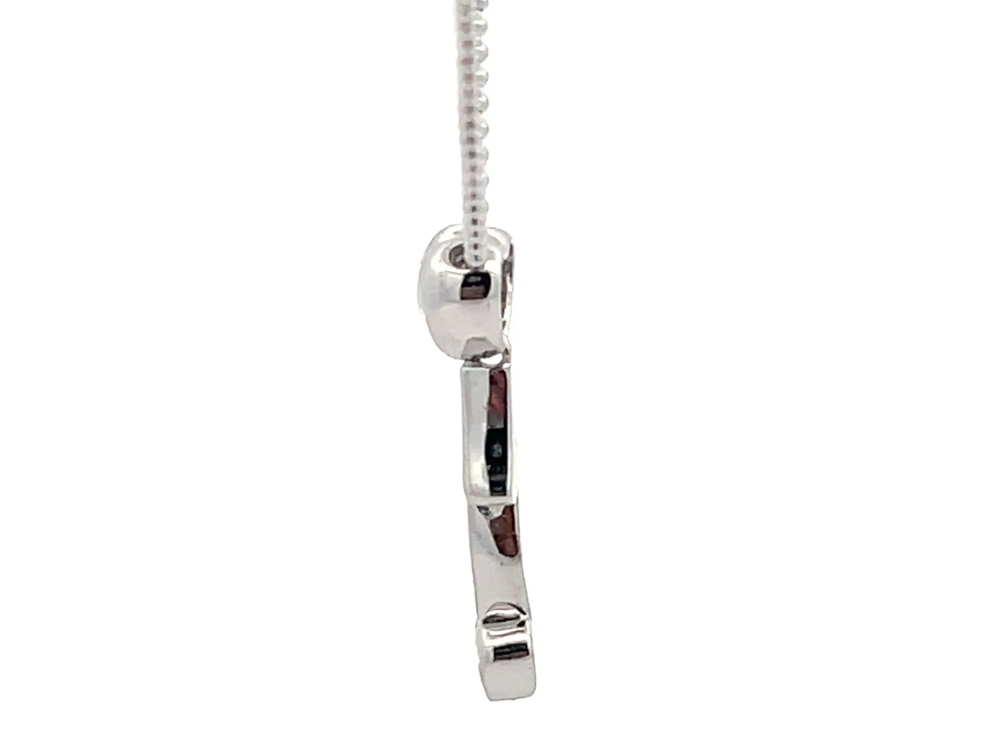 Diamond Two Heart Lightning Necklace in 14k White Gold