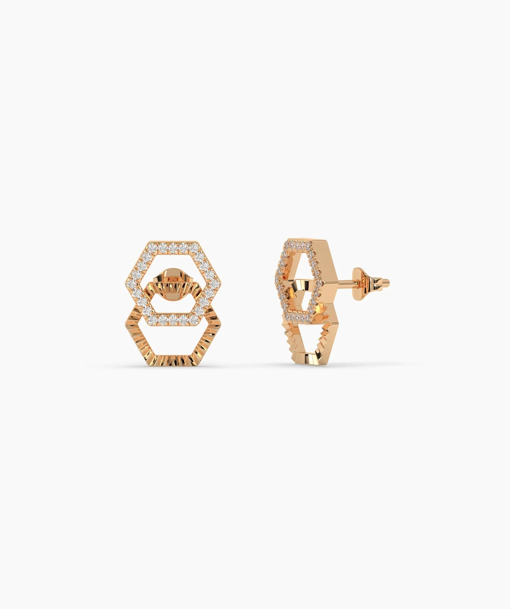 Double Hex Spark Earrings