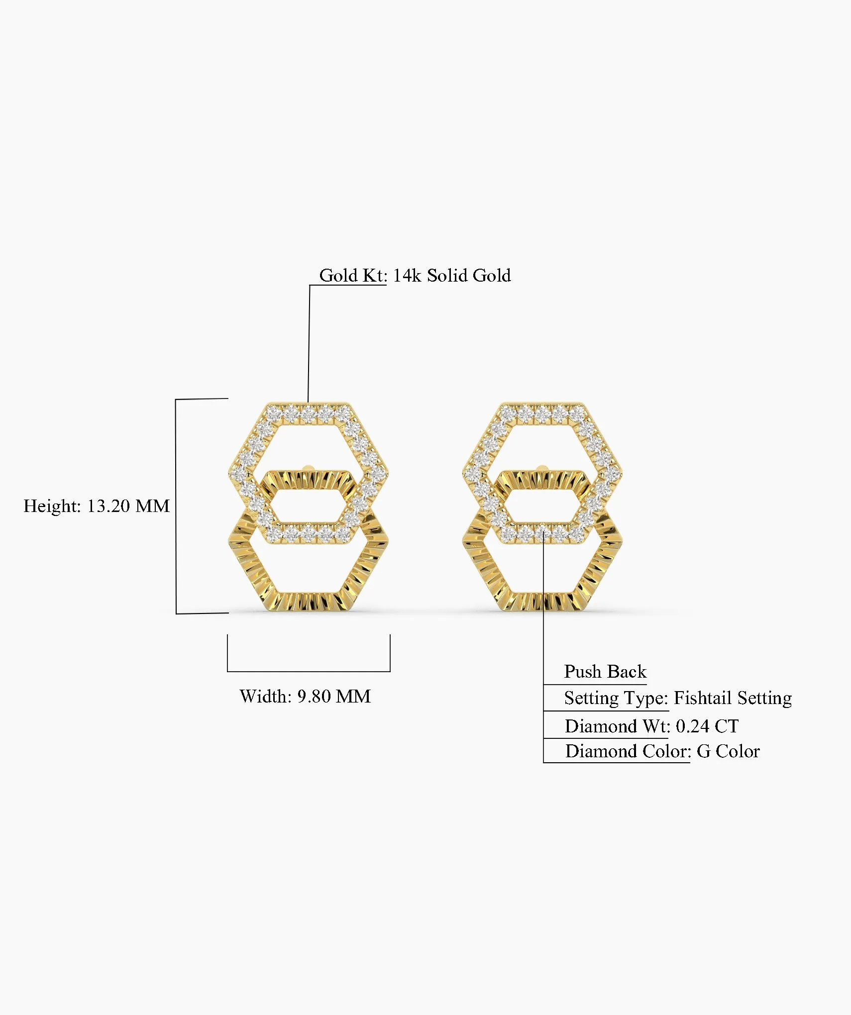 Double Hex Spark Earrings