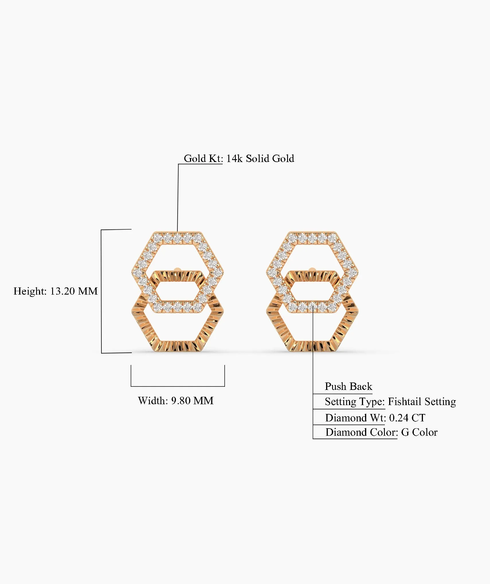 Double Hex Spark Earrings