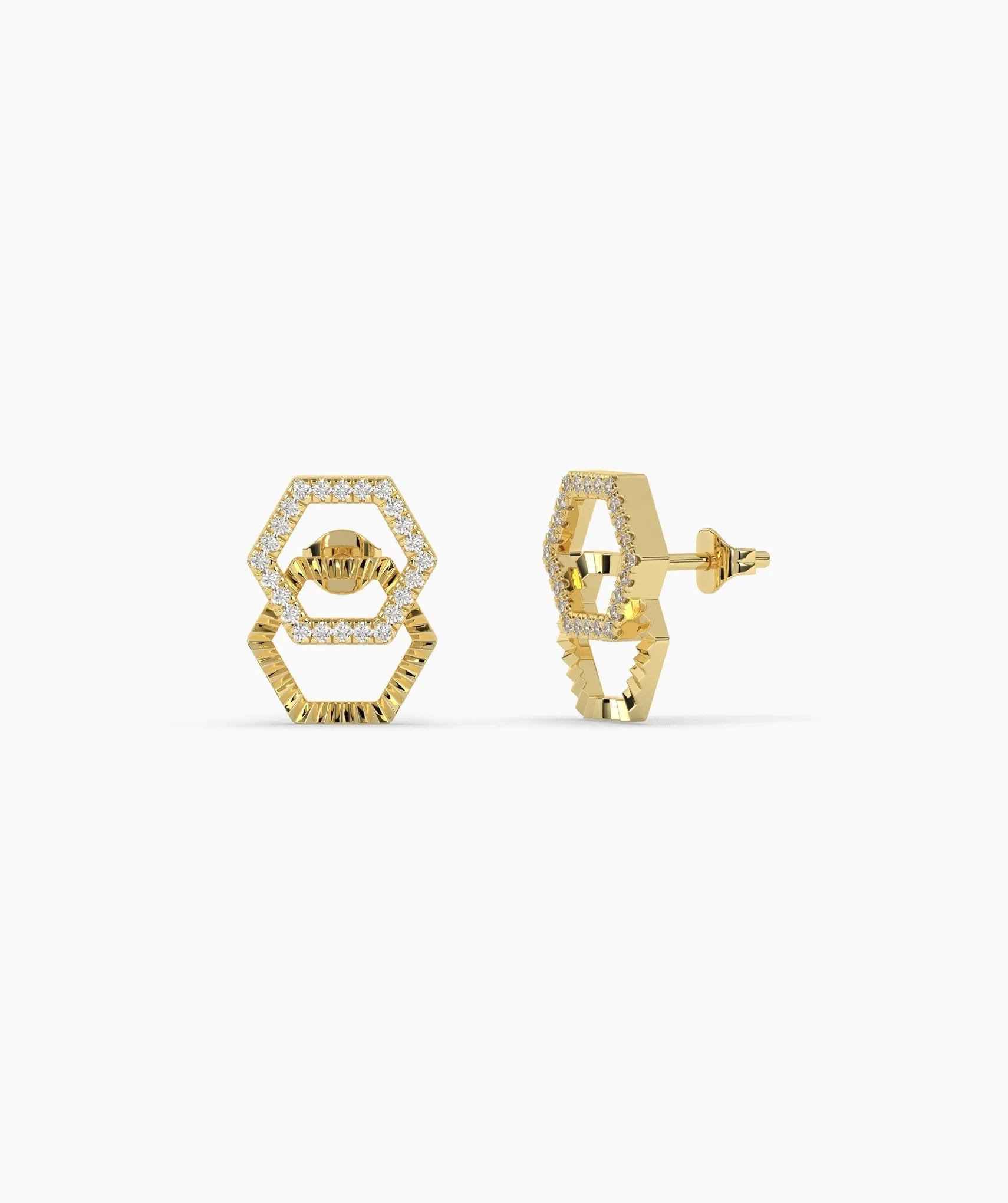 Double Hex Spark Earrings