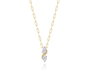 Double Pear Diamond Cuddle Necklace