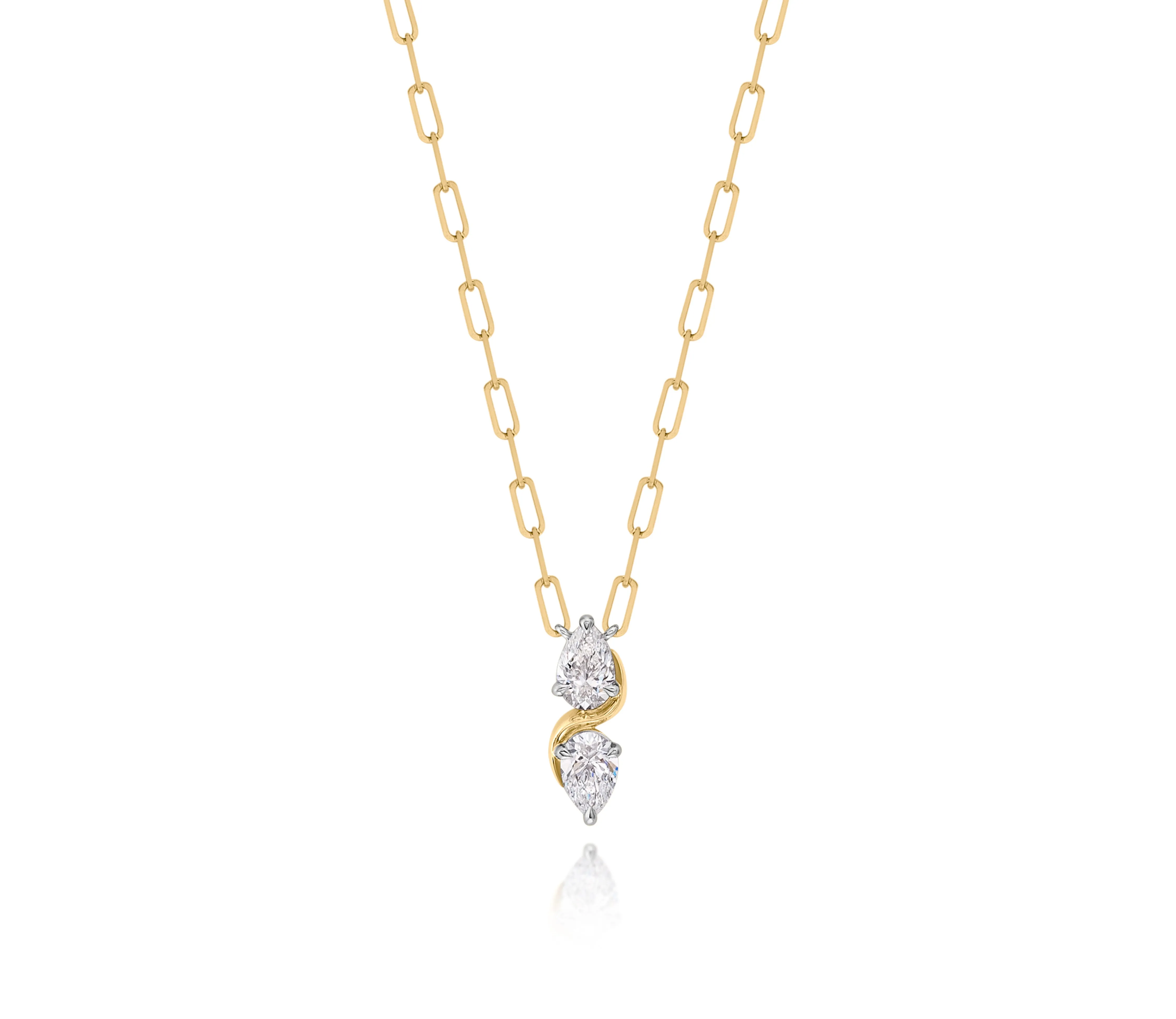 Double Pear Diamond Cuddle Necklace