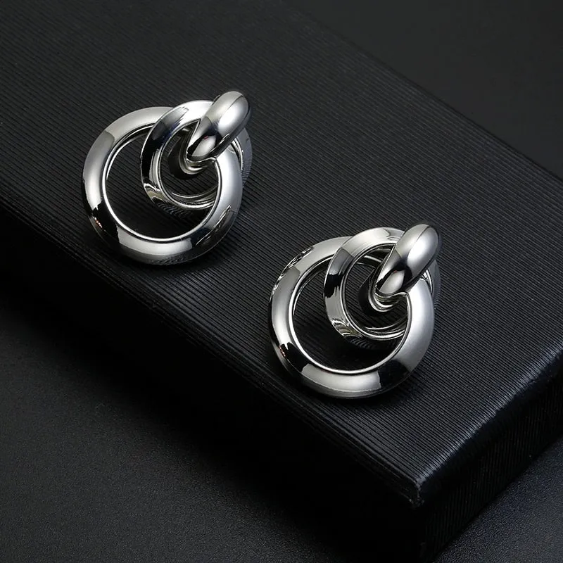 Double Ring Clip On Earrings