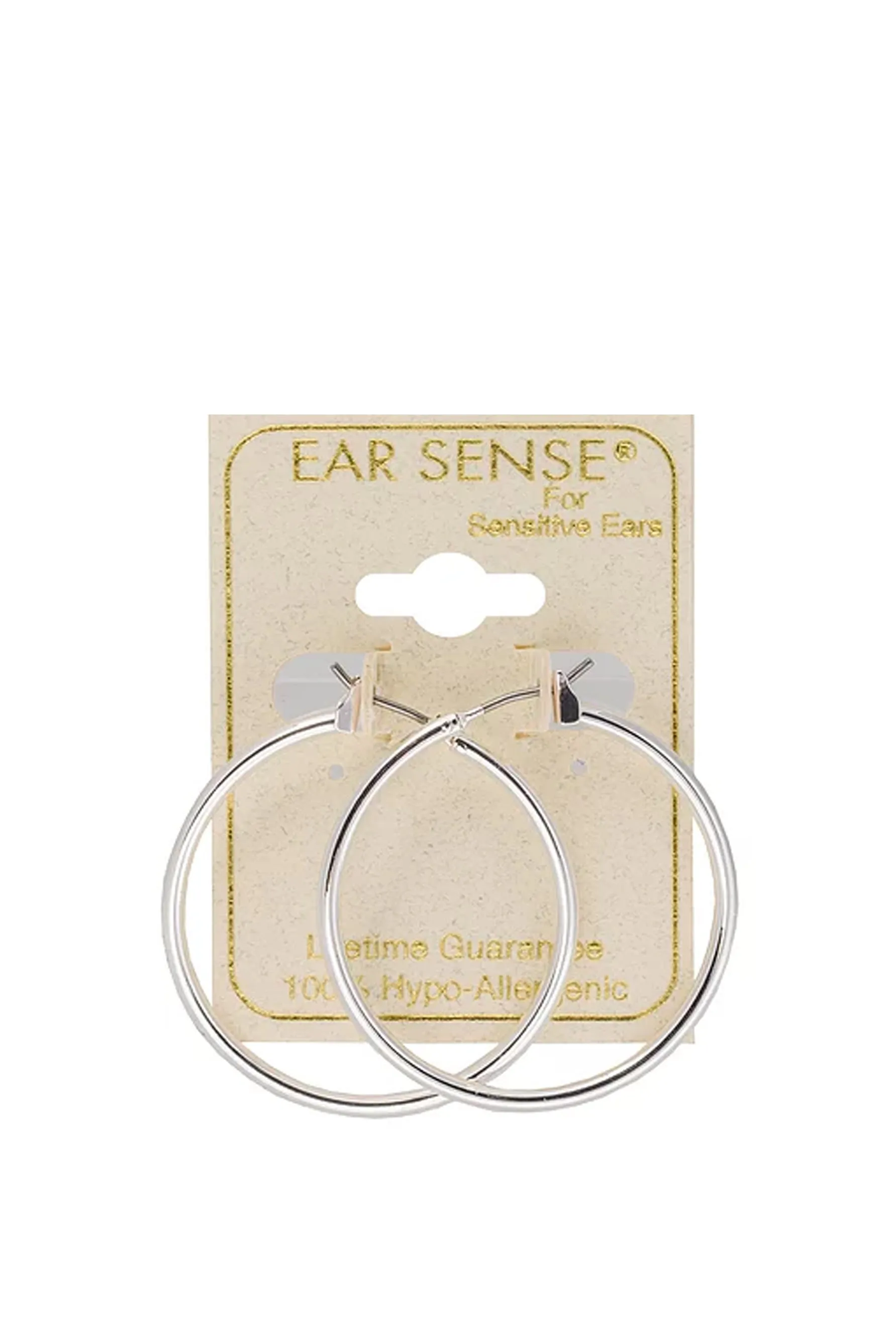 EarSense F495-2 30mm Silver Click Hoops