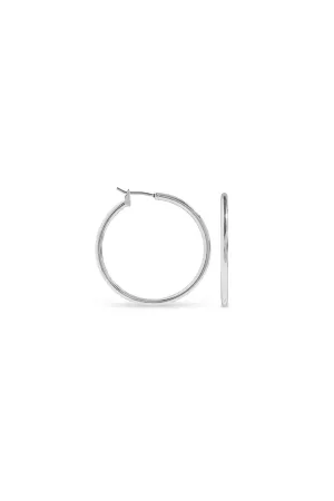 EarSense F495-2 30mm Silver Click Hoops