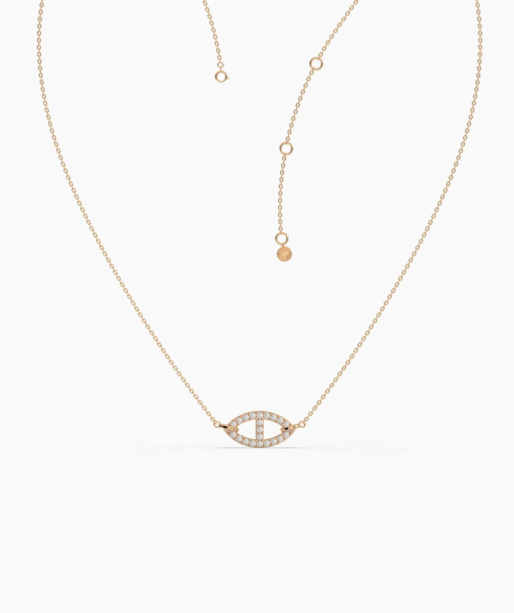 Elegant Marquise Diamond Pave Necklace